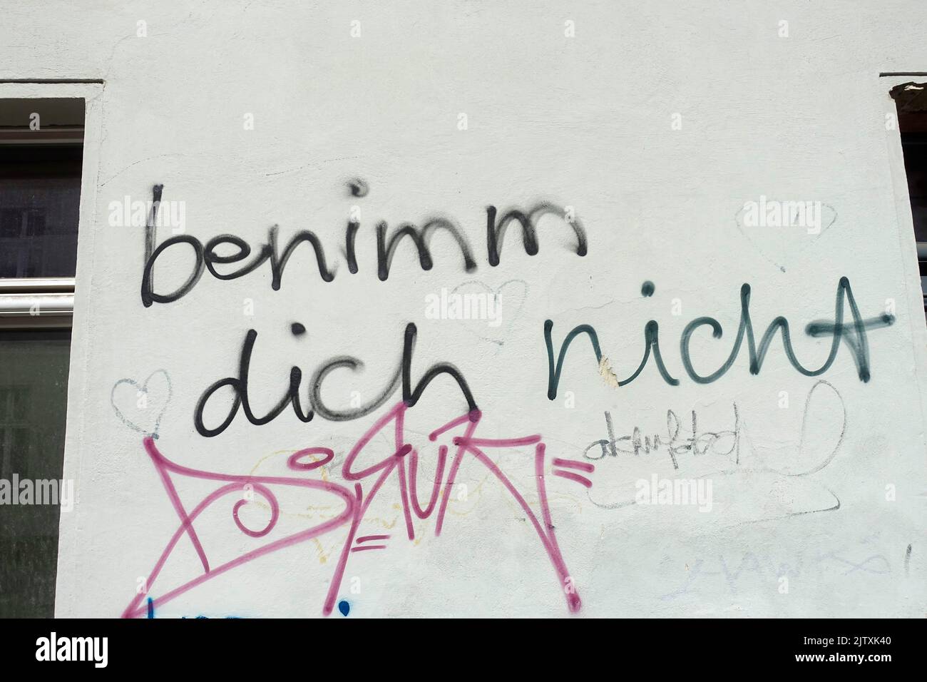 Doodle, benehmen Sie sich nicht, Brandenburg an der Havel, Deutschland Stockfoto