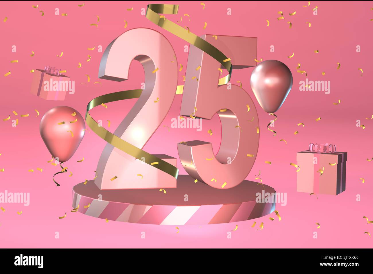 25. Geburtstag Hintergrund Banner 25. Jahrestag Hintergründe geeignet für 25 oder fünfundzwanzig fünfundzwanzig Jahrestag Feier Karte oder Einladung Stockfoto
