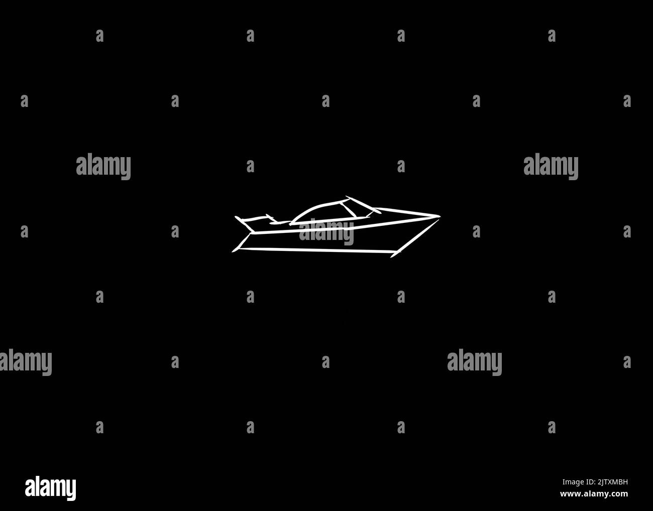 Vektorskizze des Schnellbootes Stockfoto
