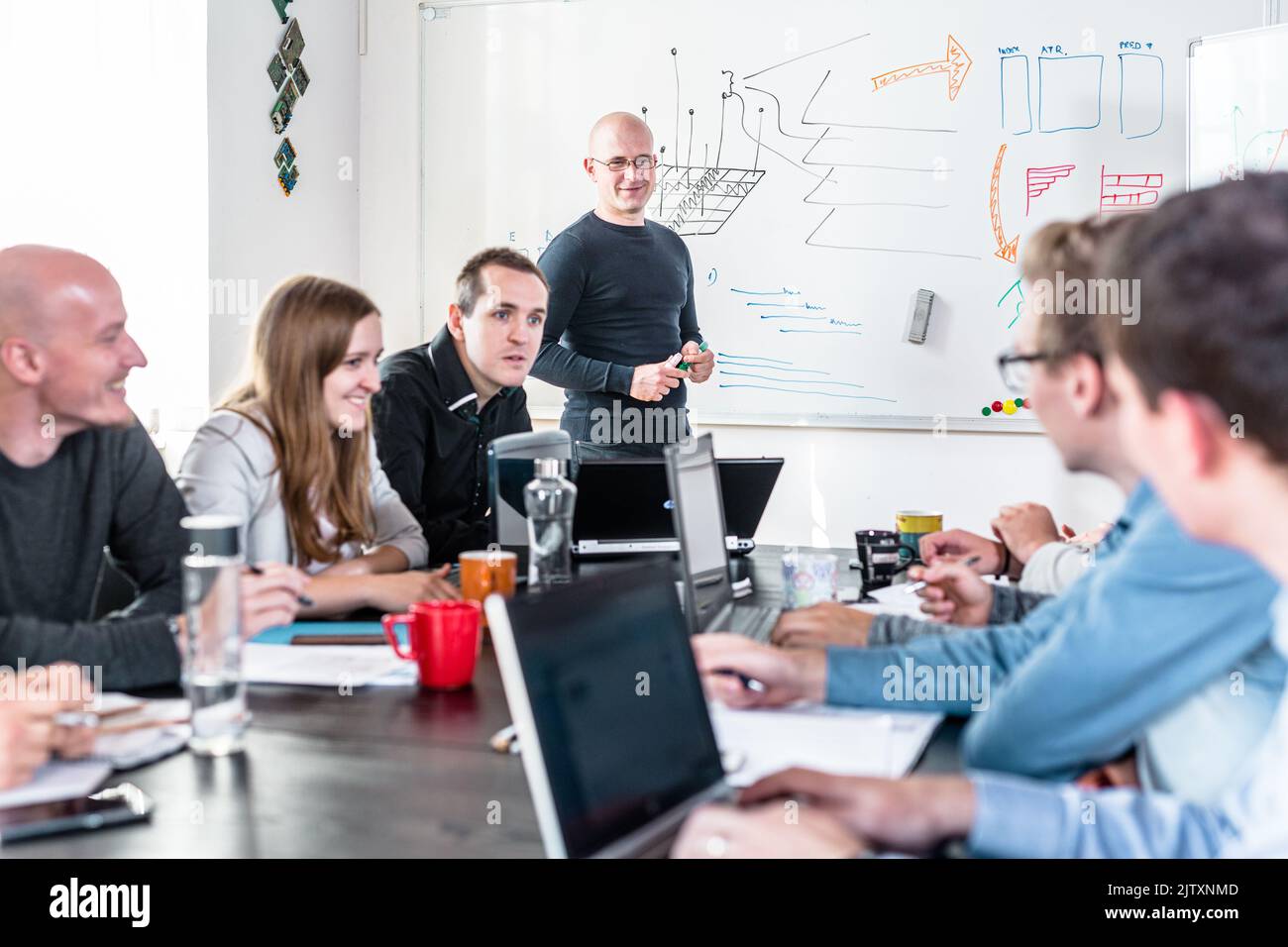 Entspannte IT Business Startup Unternehmen Team Meeting. Stockfoto