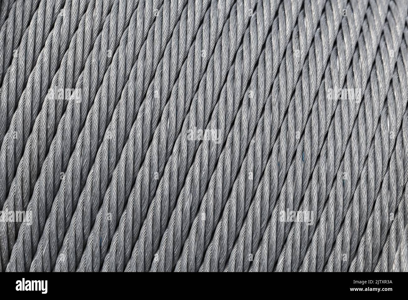 Stahlseil, abstrakter industrieller Hintergrund Foto Textur Stockfoto