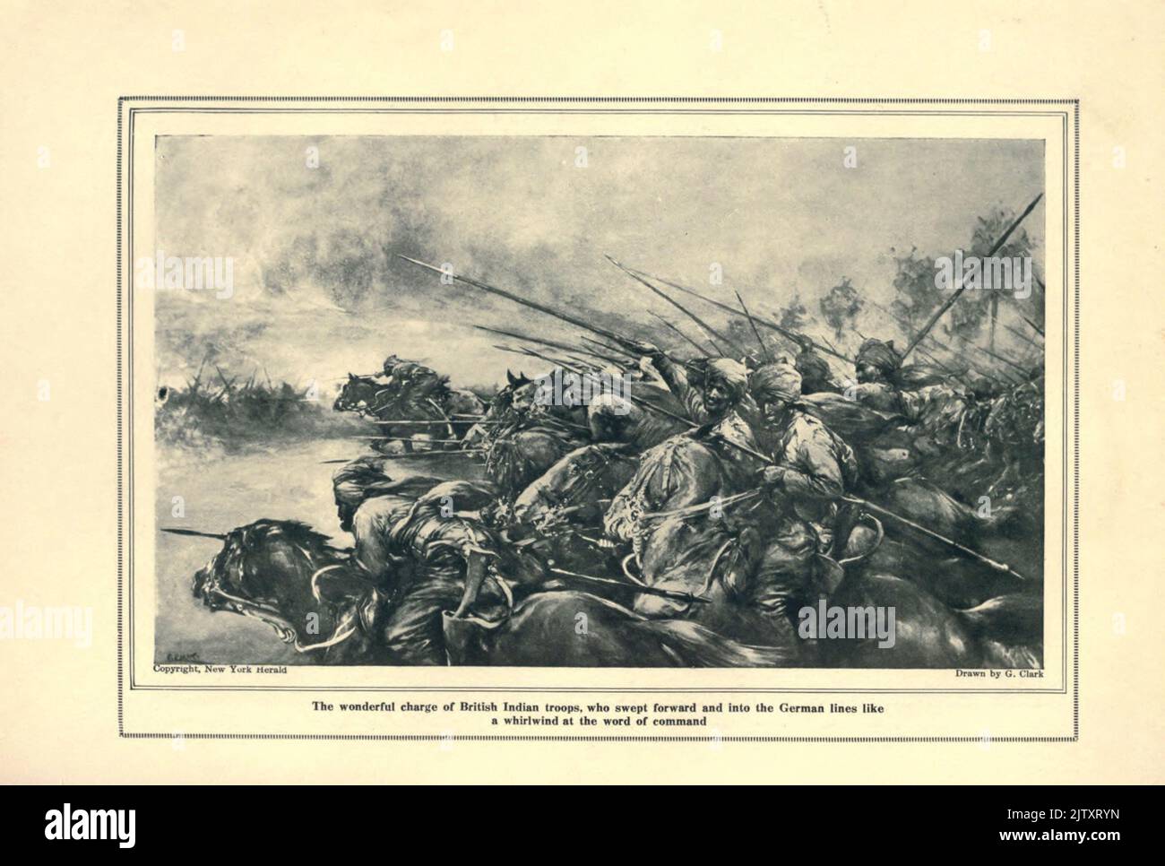 Die wunderbare Anklage britisch-indischer Truppen, die wie ein Wirbelwind auf das Befehlswort aus dem Buch die Geschichte des großen Krieges in die deutschen Linien fegten; die vollständigen historischen Aufzeichnungen über die bisherigen diplomatischen UND STAATLICHEN EREIGNISSE von Reynolds, Francis Joseph, 1867-1937; Churchill, Allen Leon; Miller, Francis Trevelyan, 1877-1959; Wood, Leonard, 1860-1927; Knight, Austin Melvin, 1854-1927; Palmer, Frederick, 1873-1958; Simonds, Frank Herbert, 1878-; Ruhl, Arthur Brown, 1876- Veröffentlicht 1920 Stockfoto