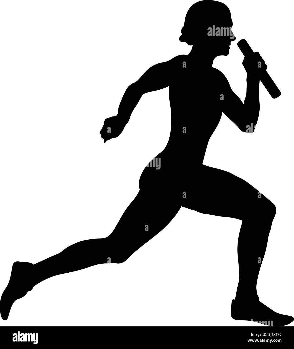 Weibliche Läuferin Running Staffellauf Rennen schwarz Silhouette Stock Vektor