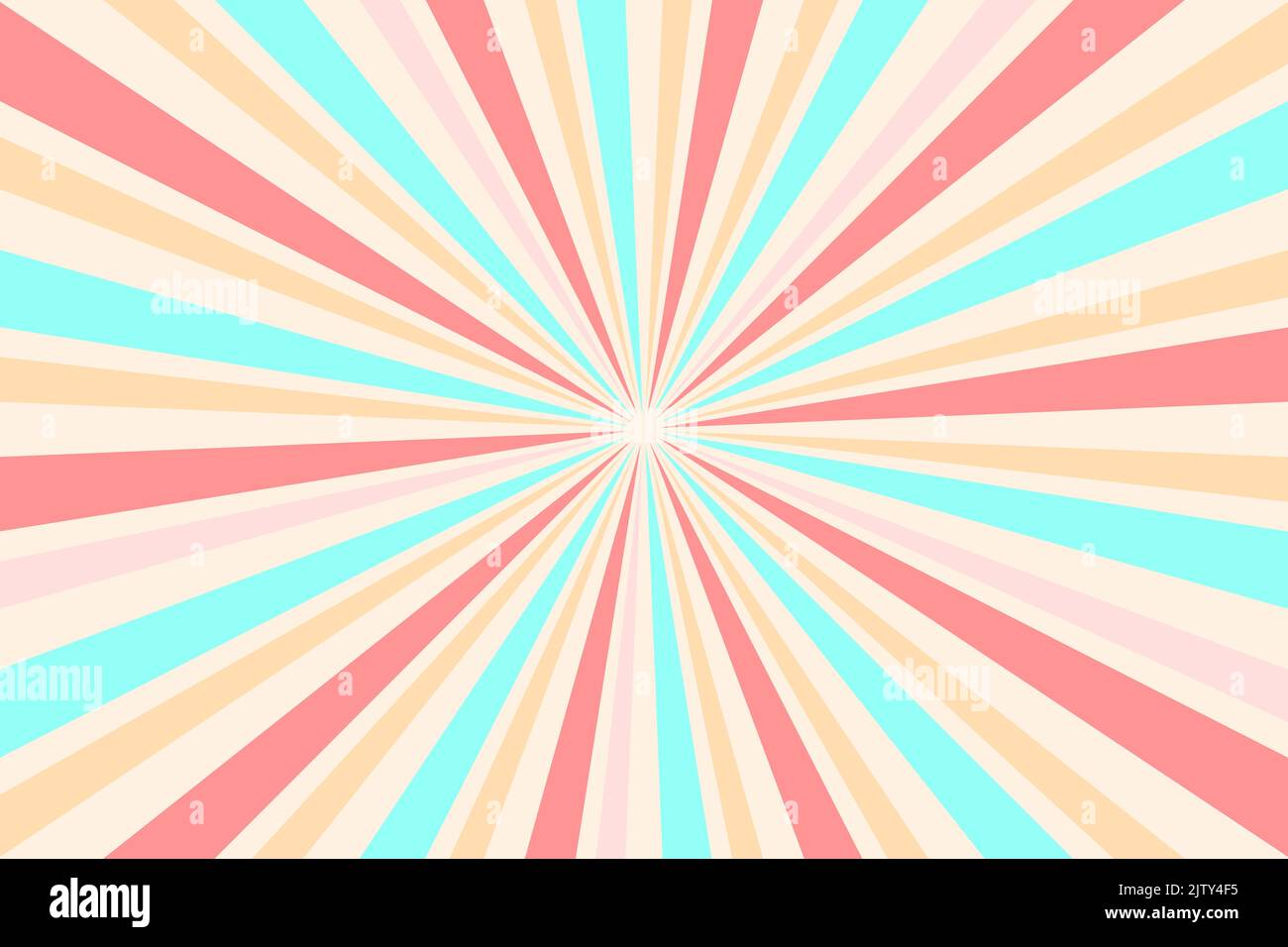 Sunburst geometrische Ray Stern Hintergrund mit trendigen Pastellfarben. Beige, Korallen und Blau Farben. Vektorgrafik Stock Vektor