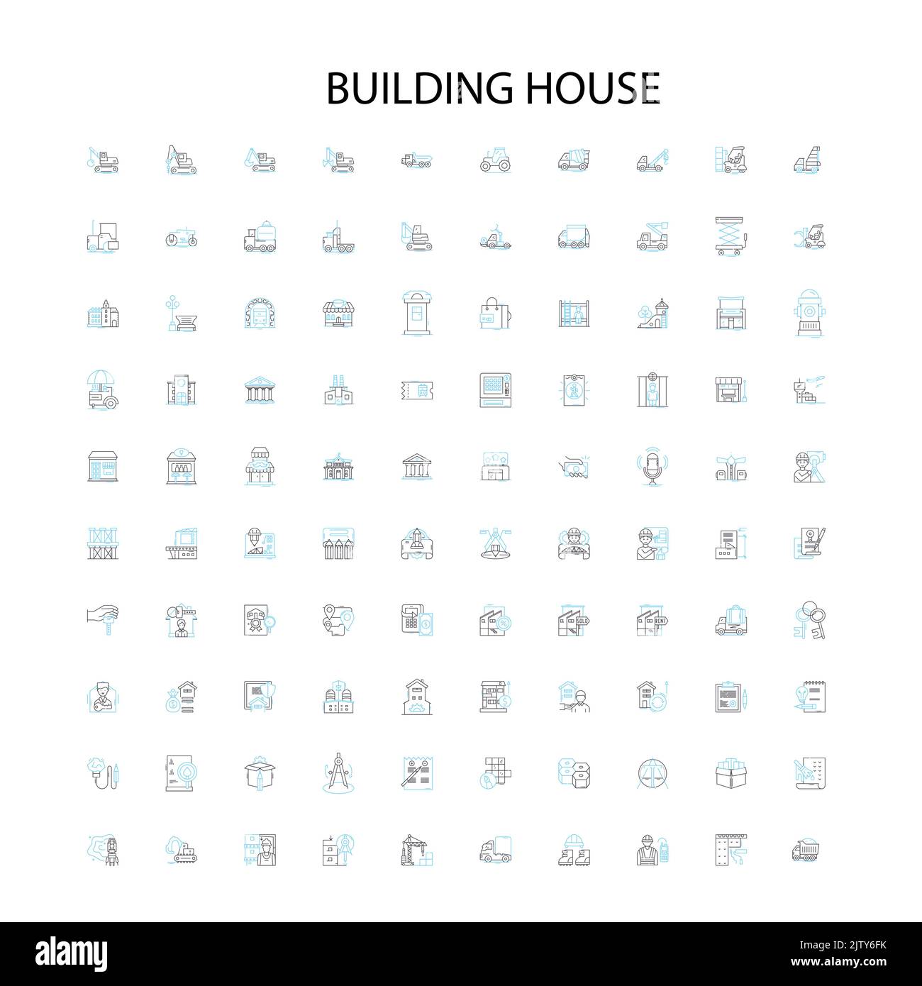 Gebäude Haus Symbole, Schilder, Umrisssymbole, Konzept lineare Illustration Linie Sammlung Stock Vektor