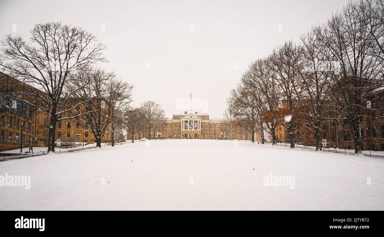 Die University of Wisconsin Madison im Winter. USA Stockfoto