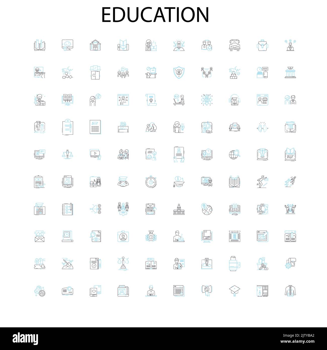 Bildung Symbole, Schilder, Umrisssymbole, Konzept lineare Illustration Linie Sammlung Stock Vektor