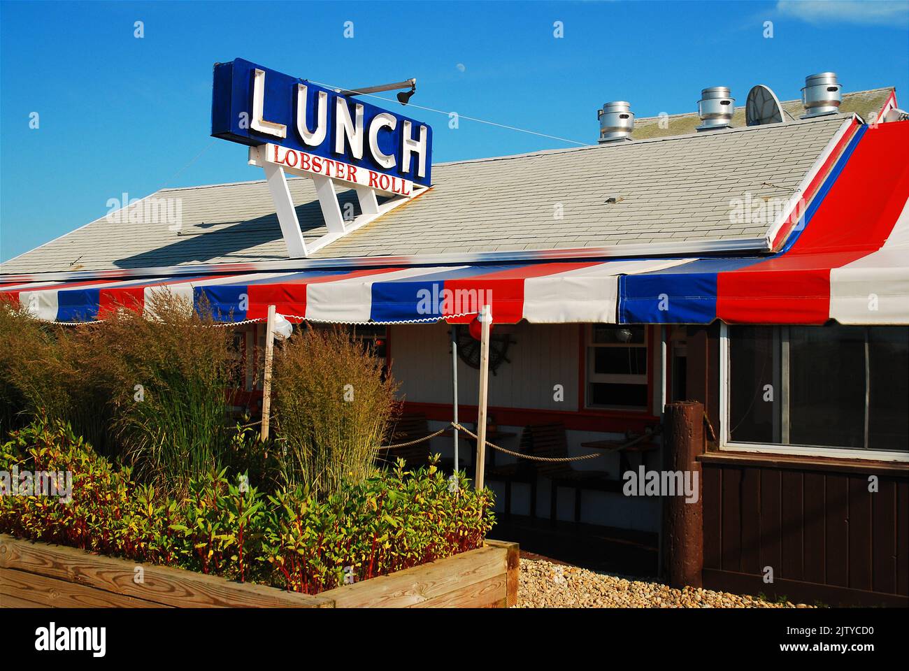 Das Lobster Roll Lunch Restaurant und Diner in East Hampton ist ein Wahrzeichen der Hamptons und ein beliebtes Café Stockfoto