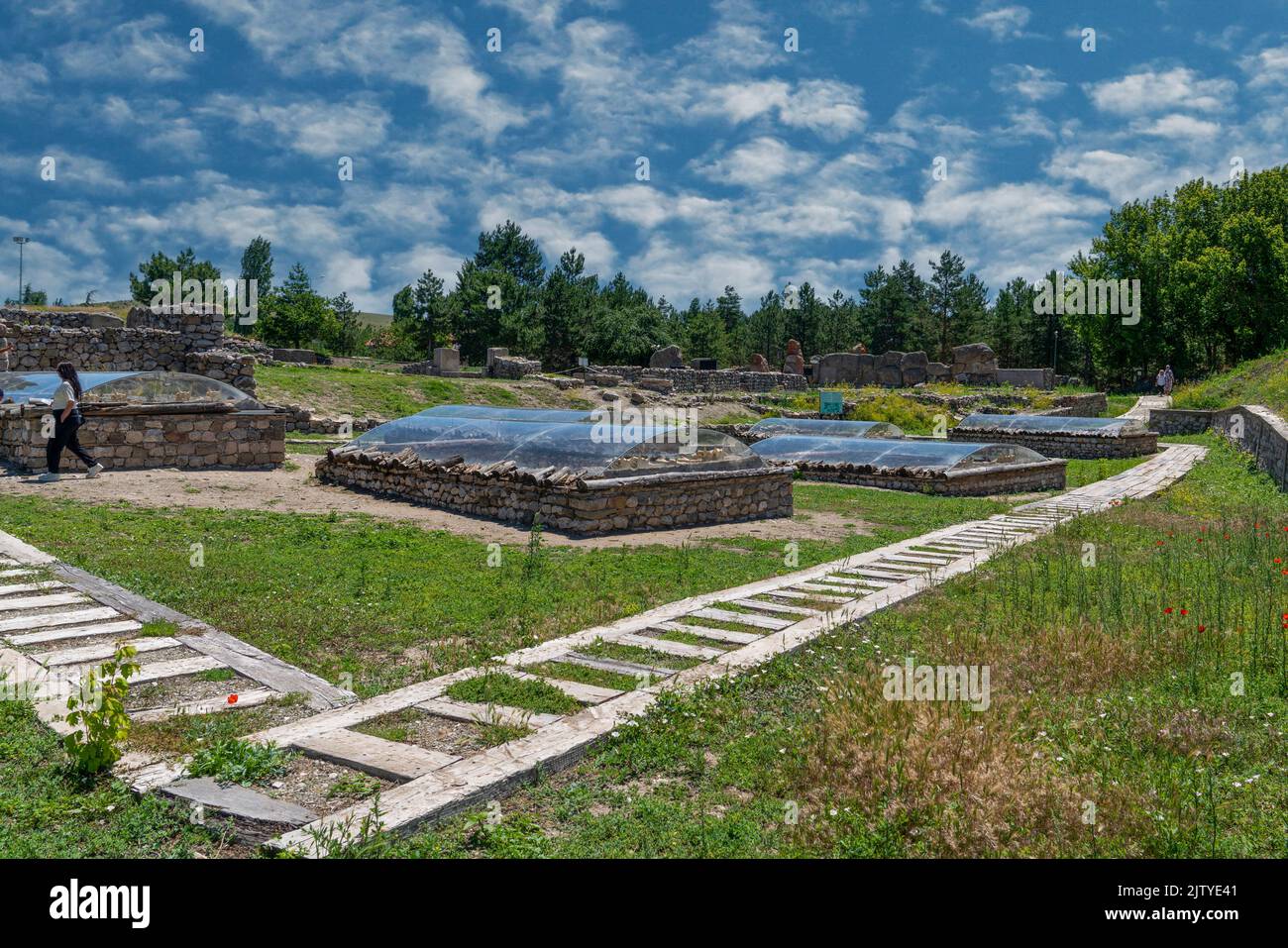 Alacahoyuk archäologische Stätte mit Königsgräbern, Corum, Türkei Stockfoto