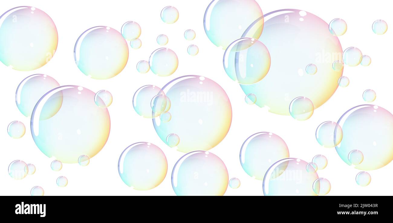 Regenbogen Farben süß Blasen Lillistration großen Hintergrund Stockfoto