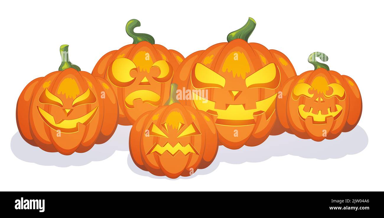 halloween Kürbis Illustration orange Farben Banner Stockfoto