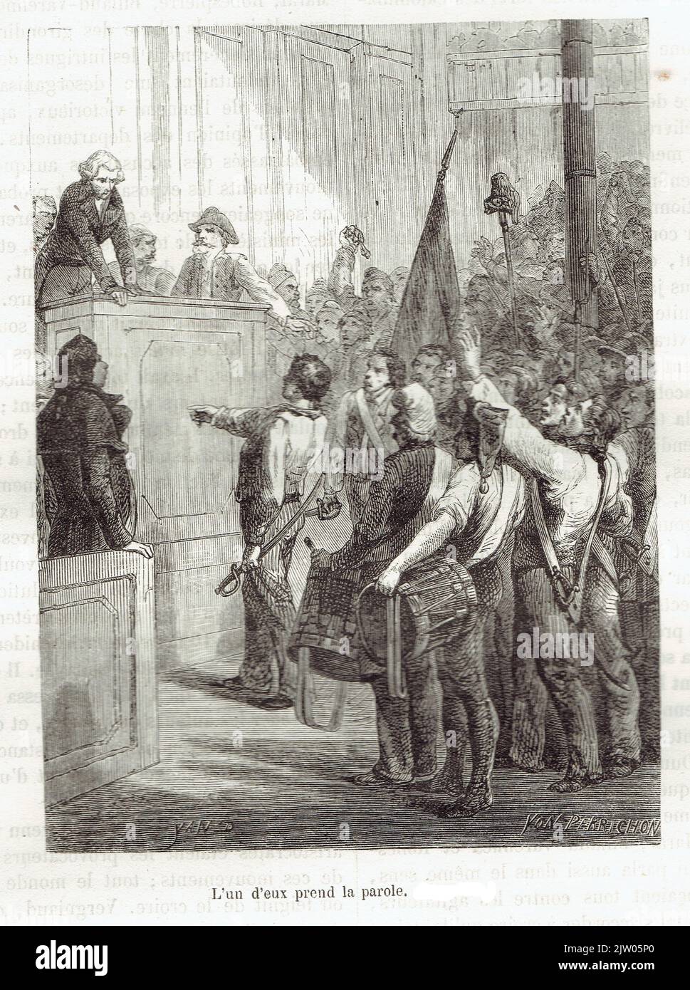 Députation de sans-culottes à l'Assemblée sous la Révolution Stockfoto