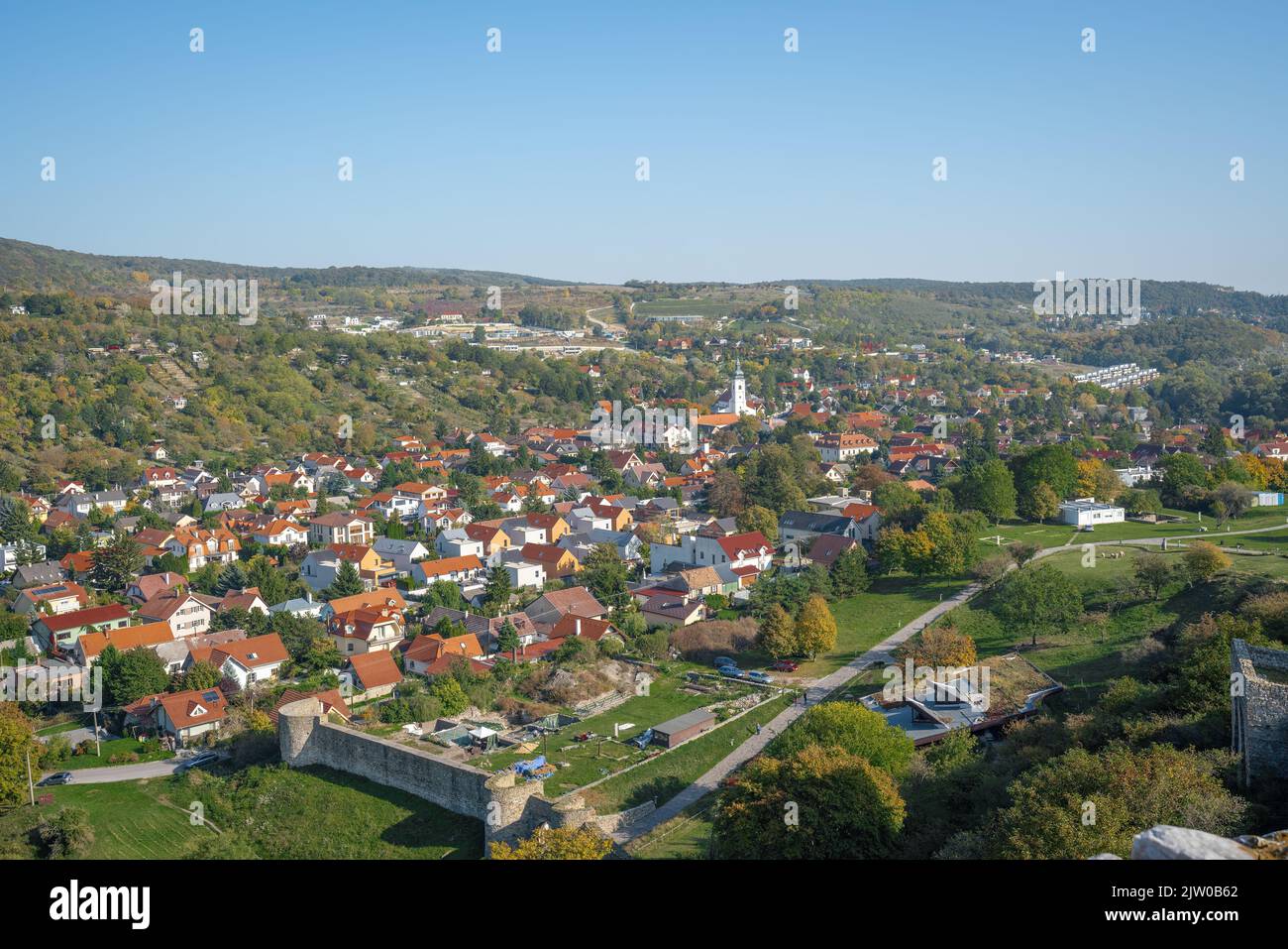 Luftaufnahme des Stadtteils Devin - Bratislava, Slowakei Stockfoto