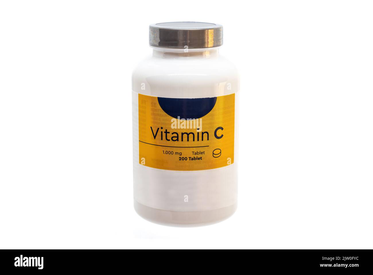 Flasche mit 1,000 mg Vitamin C Pillen ( 1g ) Stockfoto