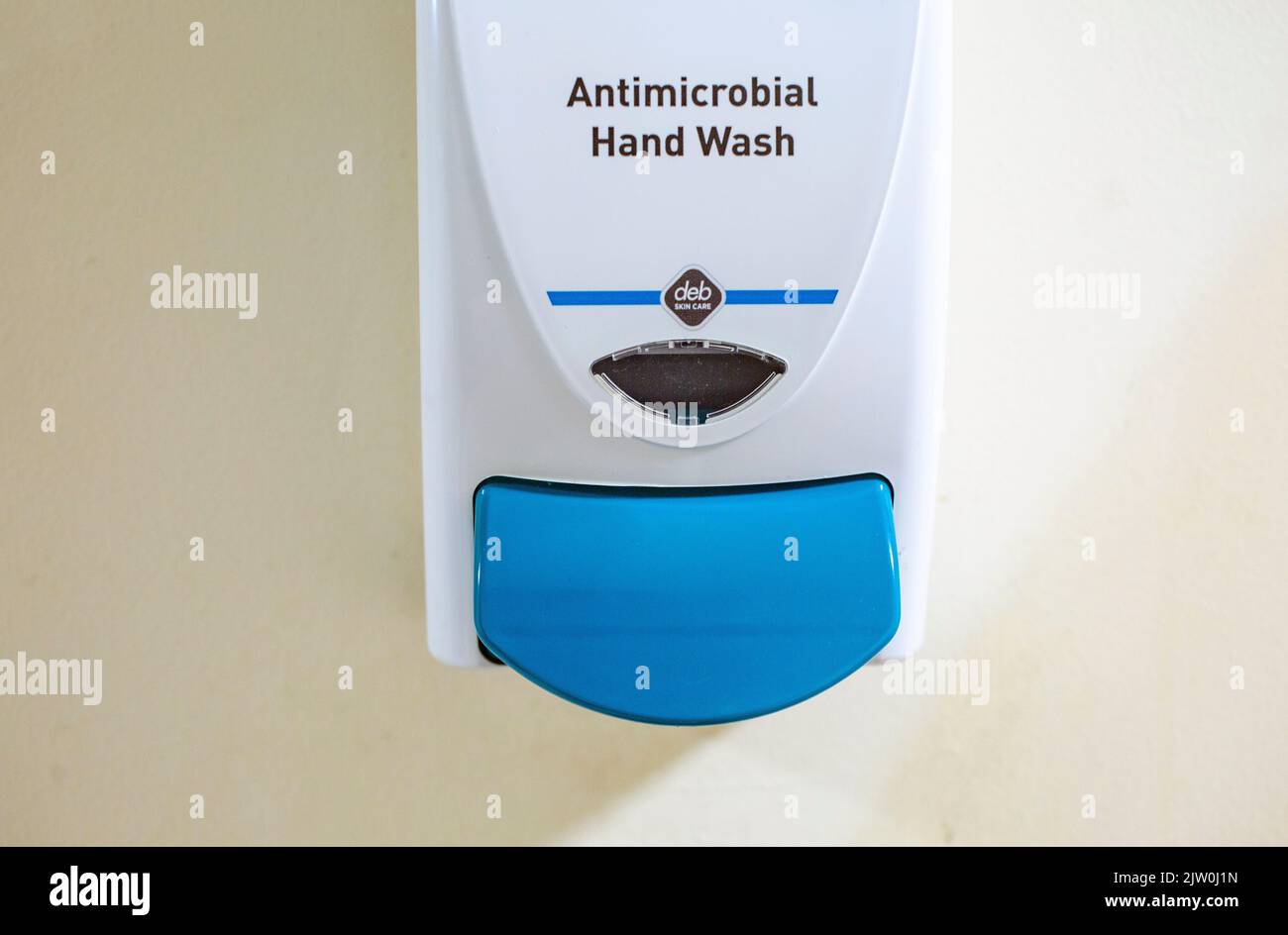 Antimikrobielle Handwaschlotion Seifenspender Stockfoto