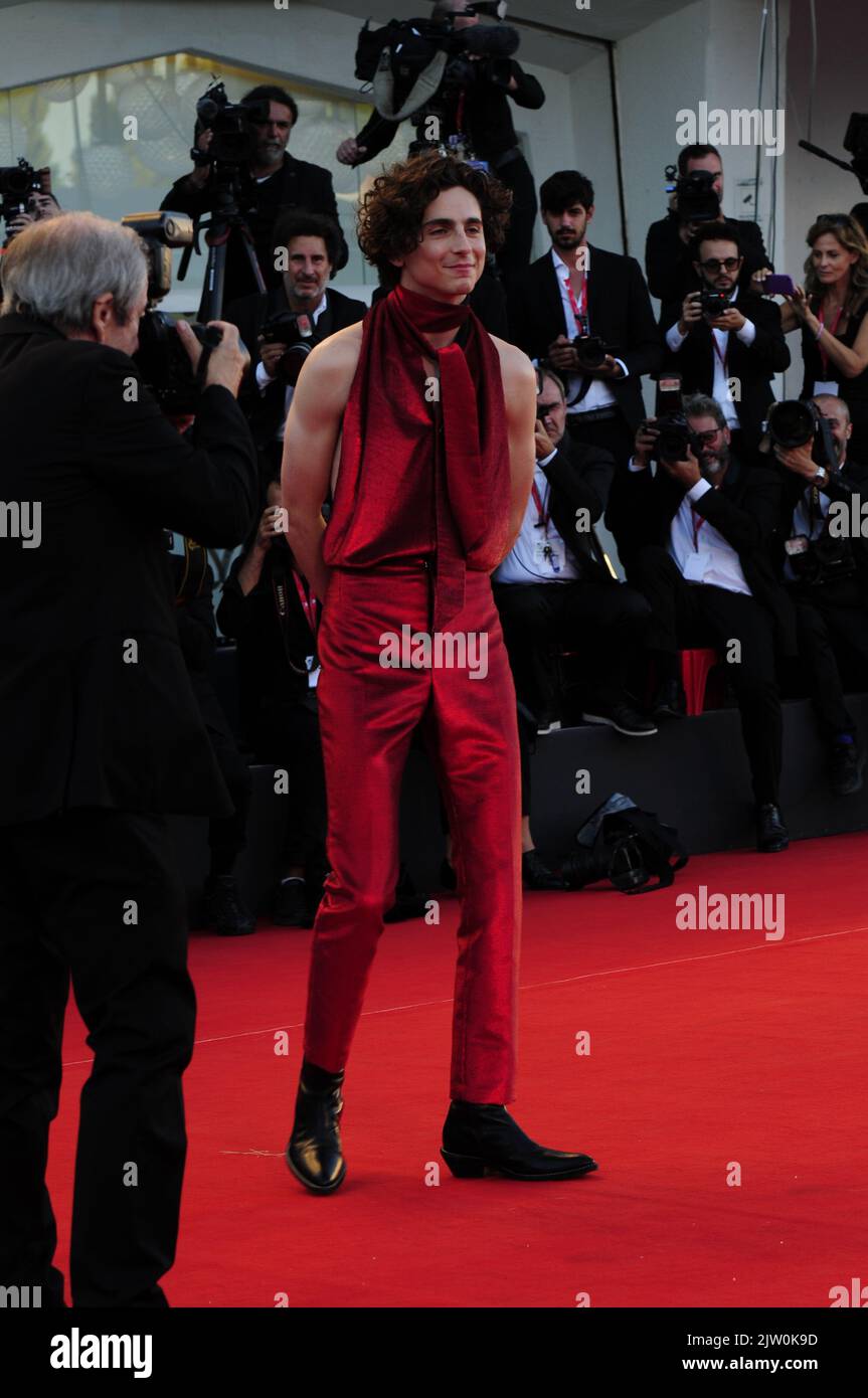 Timothee Chalamet nimmt 79. an den Filmfestspielen von Venedig 2022 Teil. September 2. Venedig. FAMA © Fausto Marci Stockfoto