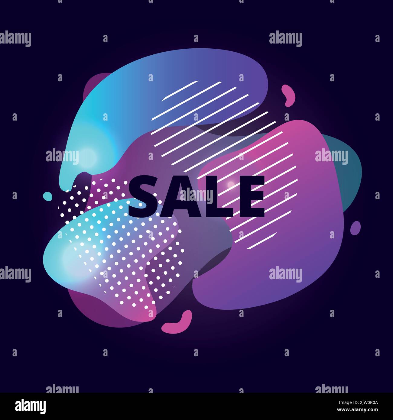 Verkauf Hintergrund mit bunten Flüssigkeit dynamischen Gradienten Formen. Stock Vektor