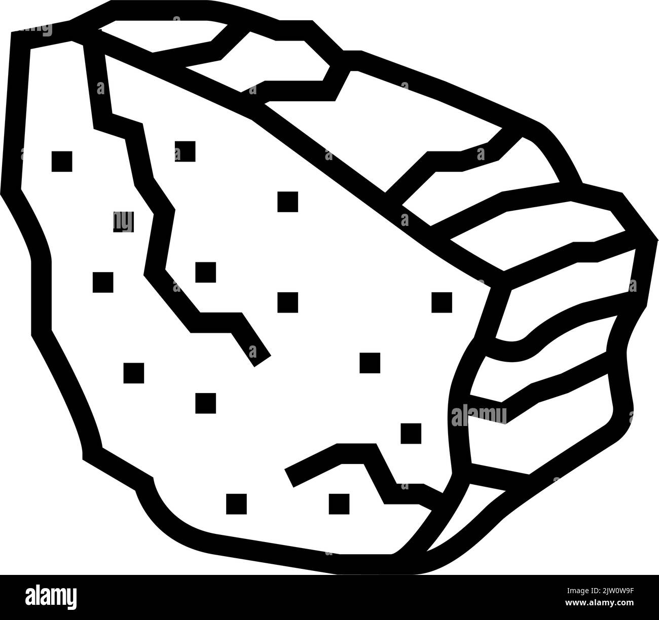 Abbildung des Symbols für Basaltsteinfelsen Stock Vektor