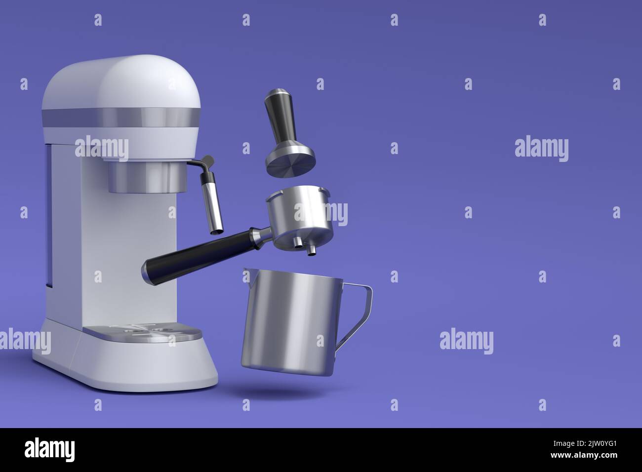 Espressomaschine mit Horn und GeysirKaffeemaschine für die Zubereitung