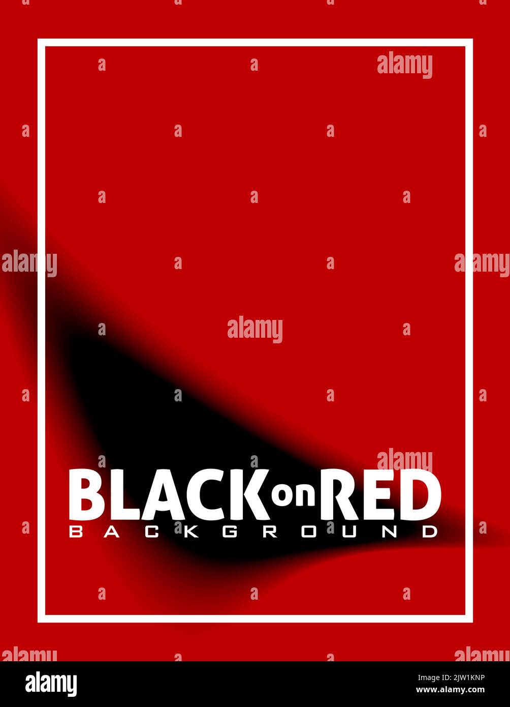 Schlichtes Schwarz auf rotem Hintergrund mit unscharfer abgerundeter Form und weißem Rahmen. Abstrakte vertikale Vektor Grafik Cover-Design Stock Vektor