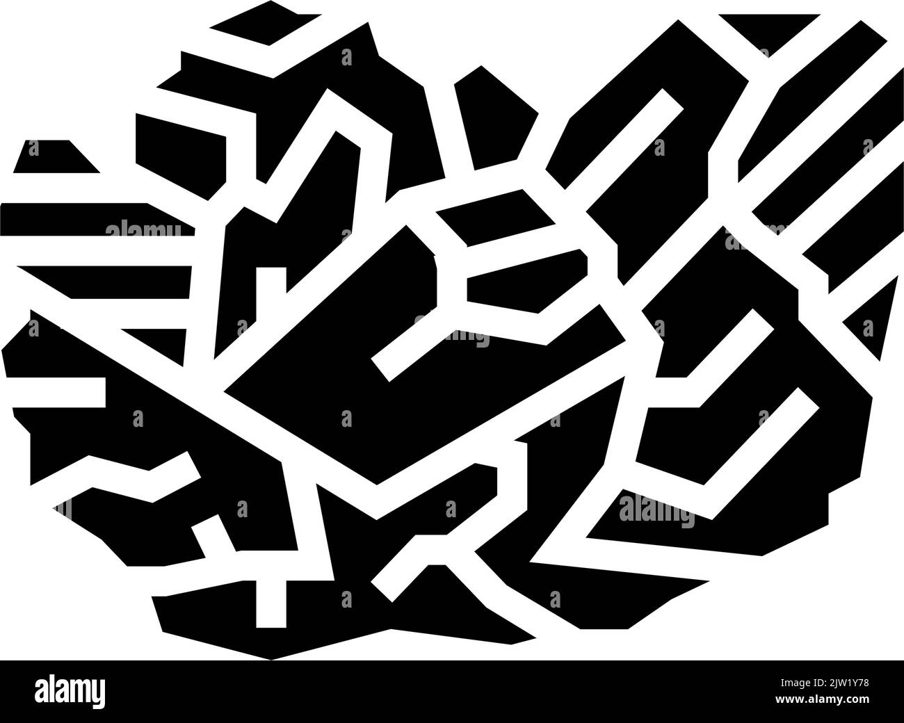 Abbildung des Symbols für Granatstein-Glyphen Stock Vektor