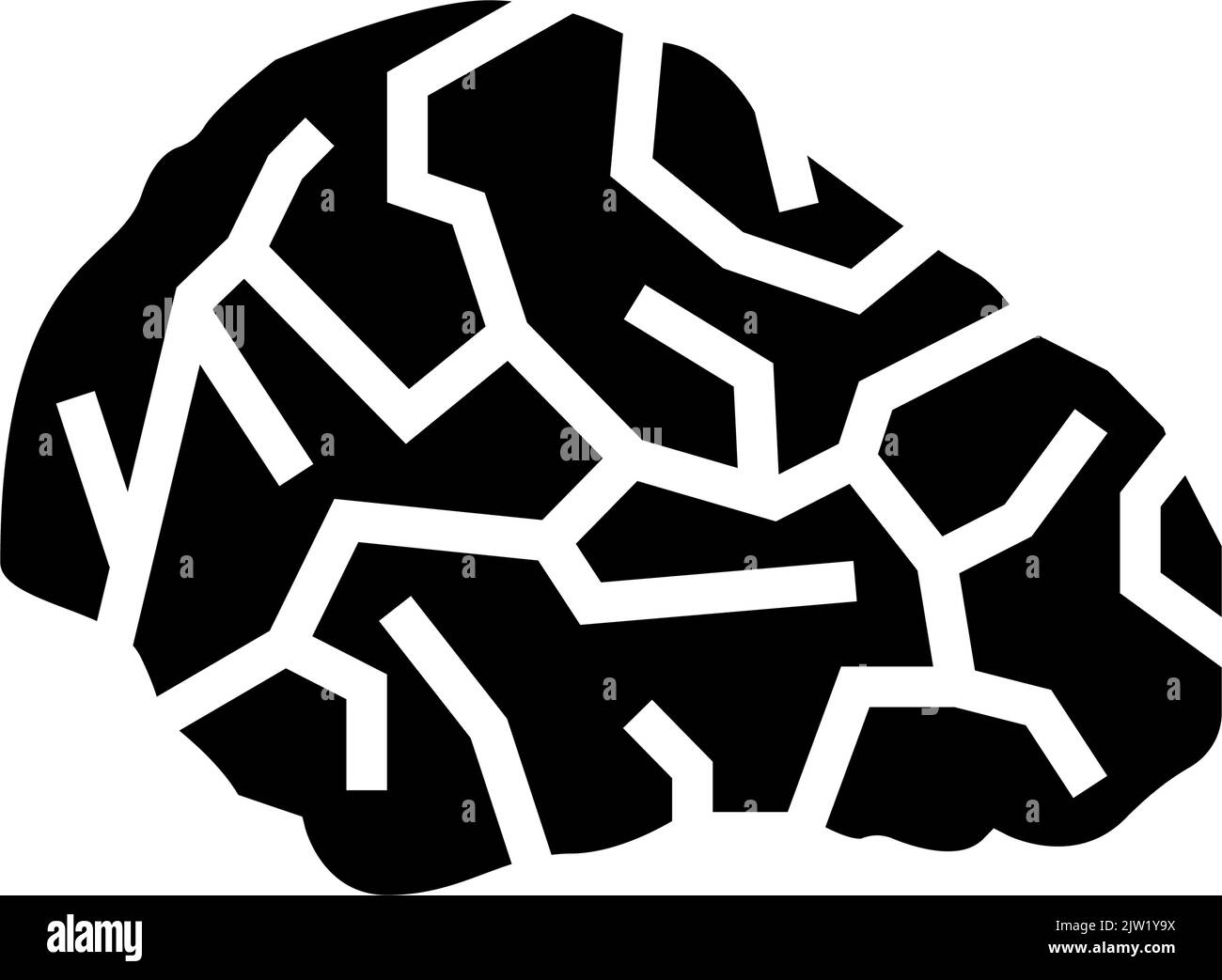 Abbildung des Symbols für Aquamarin-Steinfelsen-Glyphen Stock Vektor