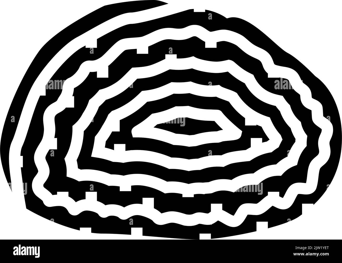 Abbildung des Symbols für Achat-Steinfelsen-Glyphen Stock Vektor