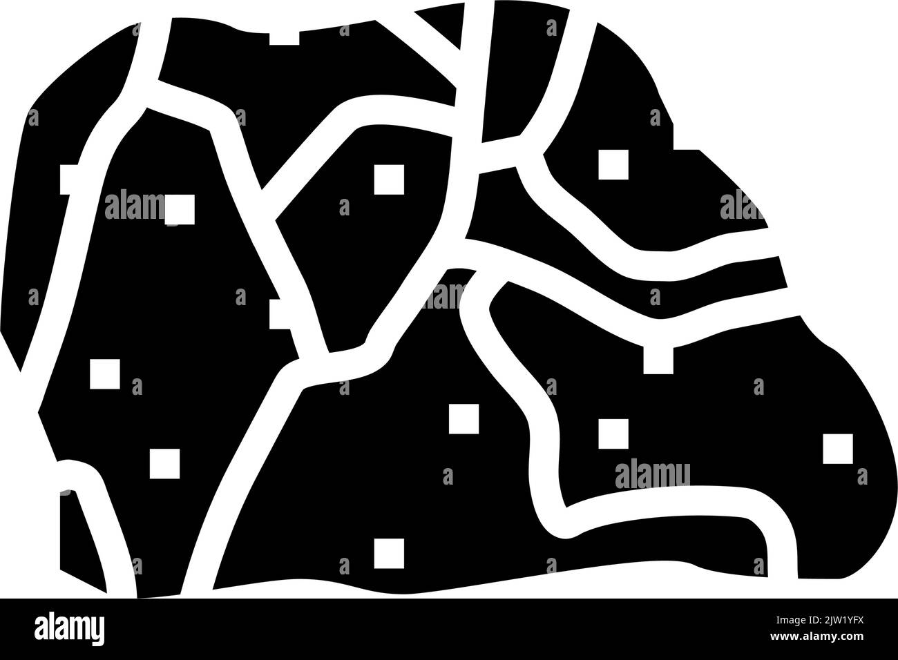 Abbildung des Symbols für peridot-Steinfelsen-Glyphen Stock Vektor