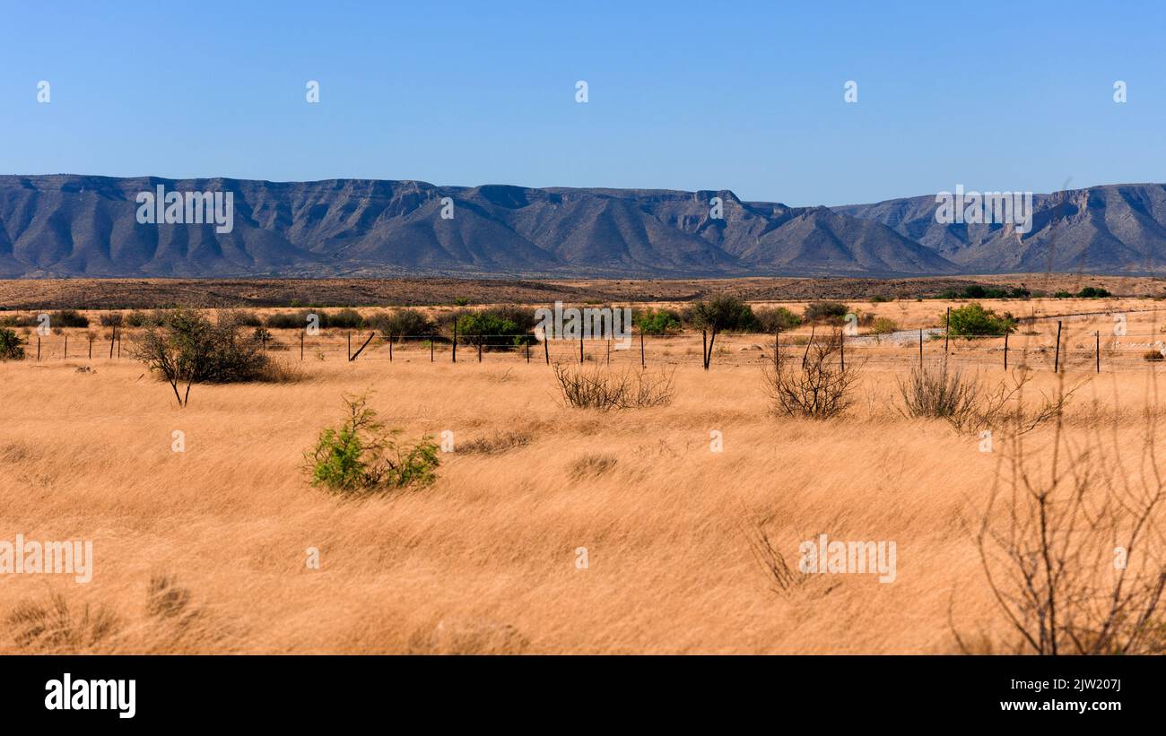 Eine Bergkette in einer malerischen Landschaft in New Mexico. Stockfoto