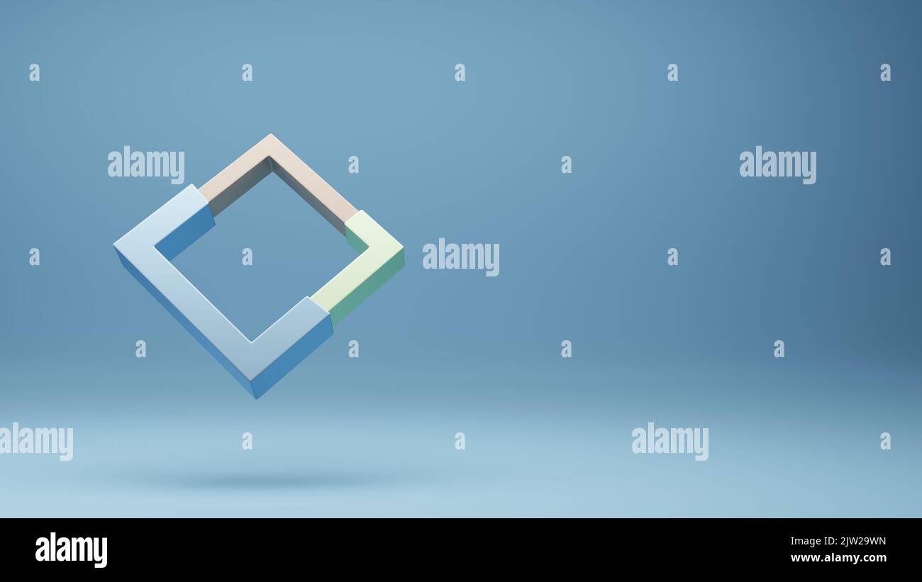 3D modernes quadratisches Diagrammdesign, 3D Illustration Objekt Design. Stockfoto