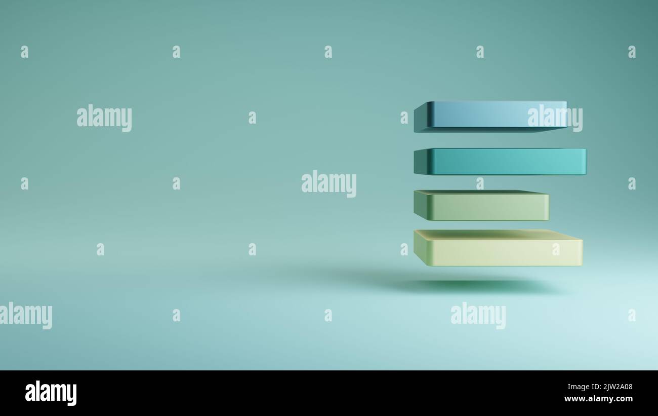 3D Rendering bar graph Elements with copy space, Stock Market Chart with a Sinken Trend. Stockfoto