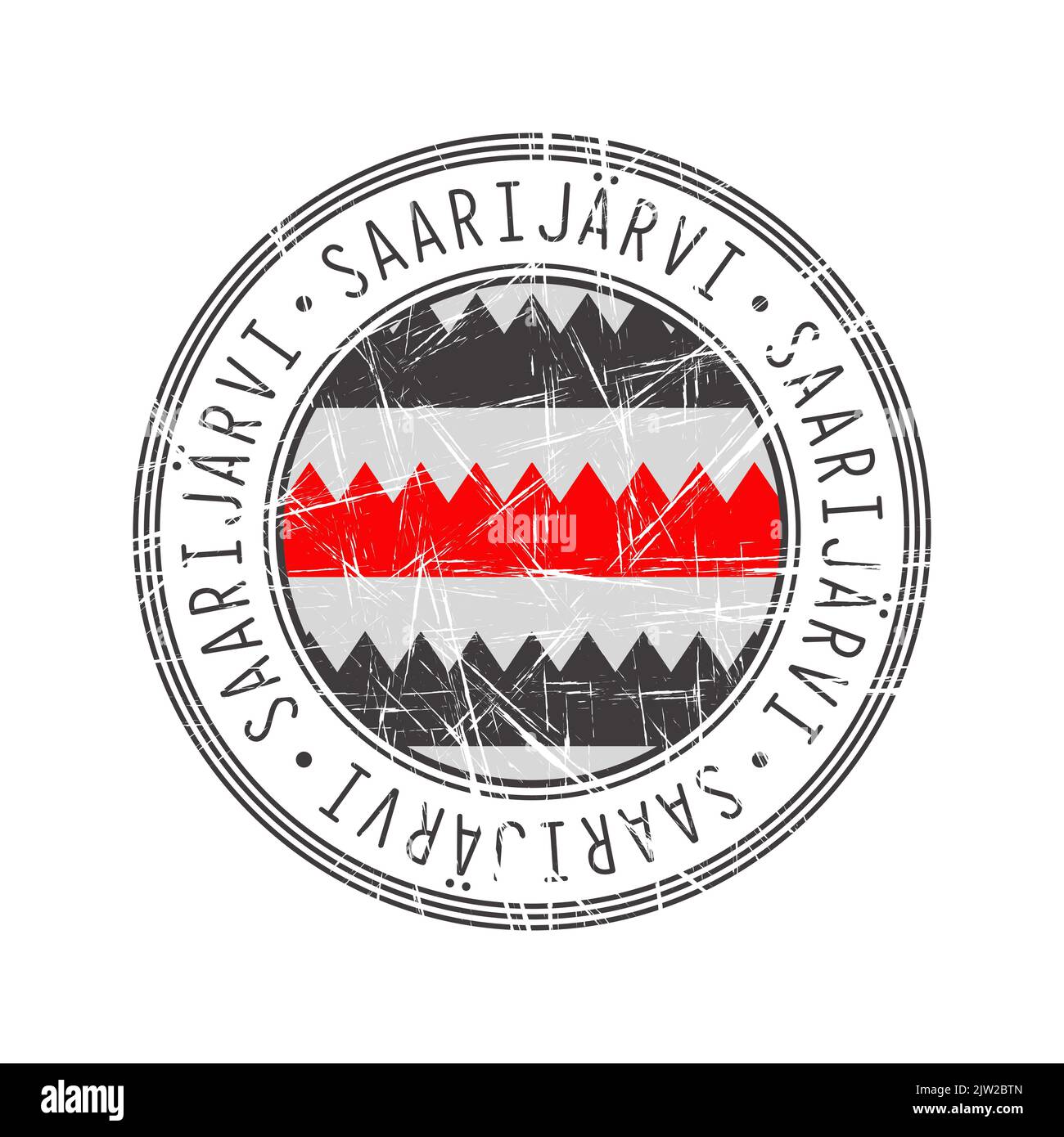 Saarijarvi, Finnland. Grunge Poststempel auf weißem Hintergrund Stockfoto