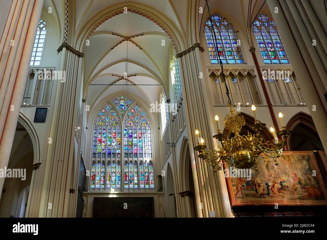 Kathedrale Von Saint Salvator, Innenraum, Brügge, Belgien Stockfoto