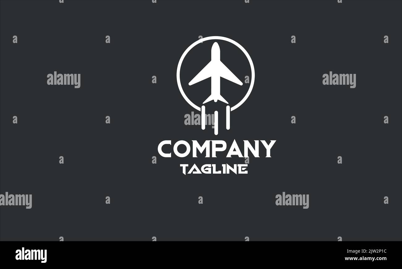 Vorlage für minimales Flugzeuglogo Stock Vektor