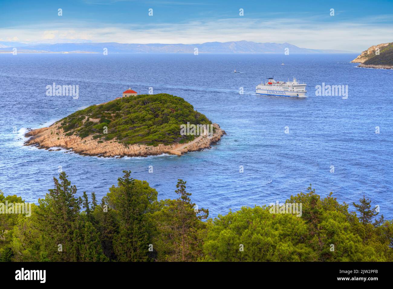 Fort George, Insel Vis, Dalmatien, Kroatien Stockfoto