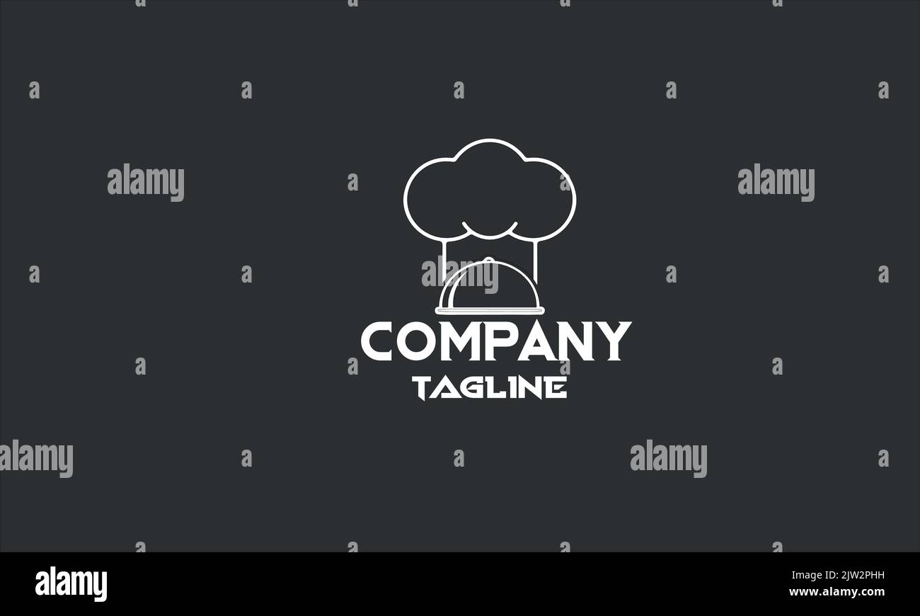 Logo-Vorlage für den minimalen Restaurantkoch Stock Vektor