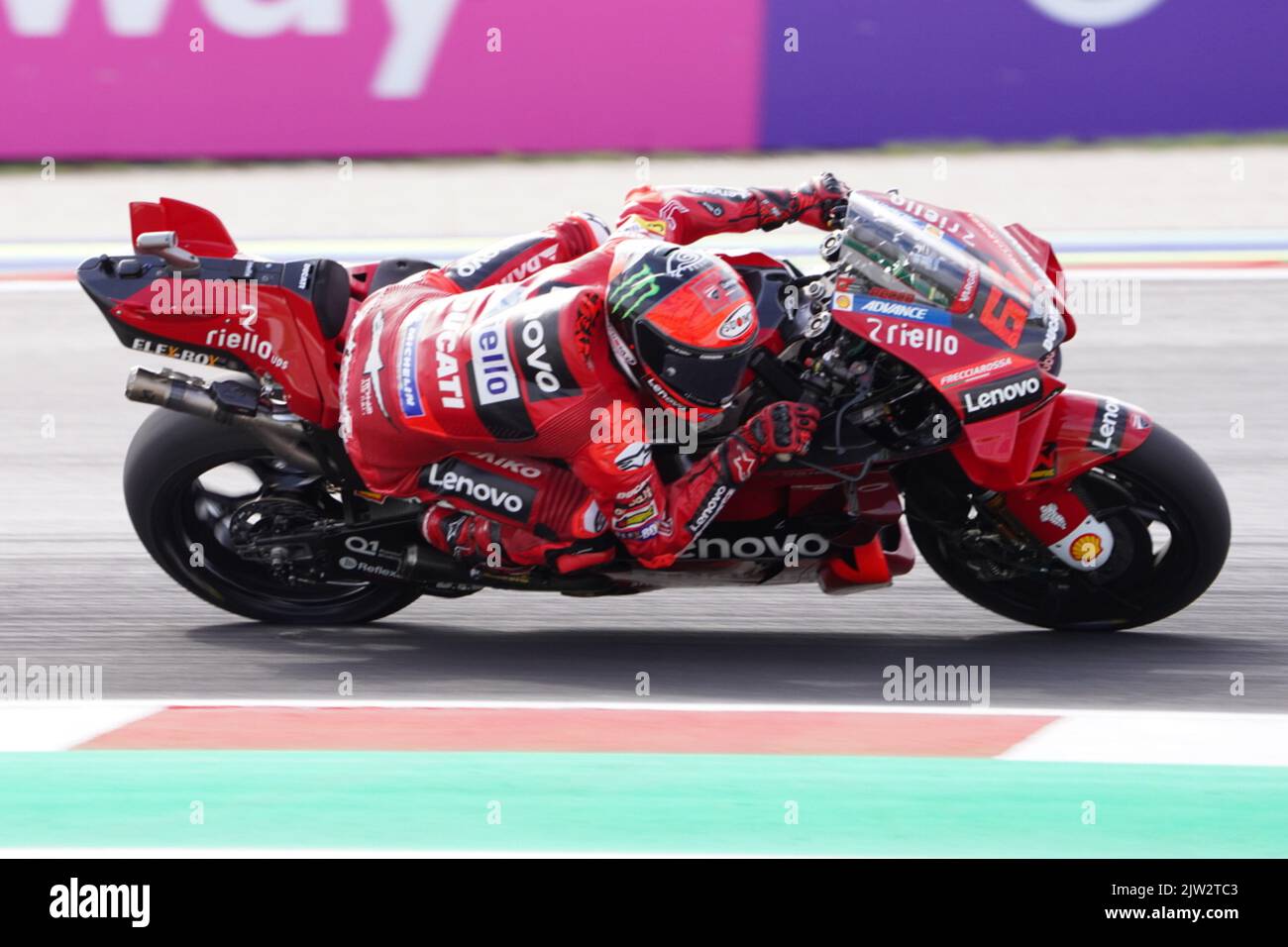 63 Francesco Bagnaia Ducati Lenovo Team während des Freien Trainings - Gran Premio di San Marino e della riviera di Rimini 2-3-4 Settembre 2022, Misano ADR Stockfoto