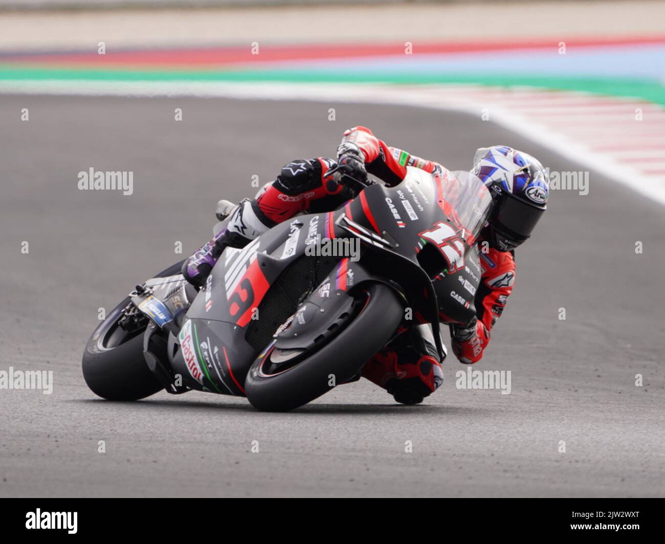 12 Maverick Viñales Aprilia Racing während des freien Trainings - Gran Premio di San Marino e della riviera di Rimini 2-3-4 Settembre 2022, Misano Adriatic Stockfoto