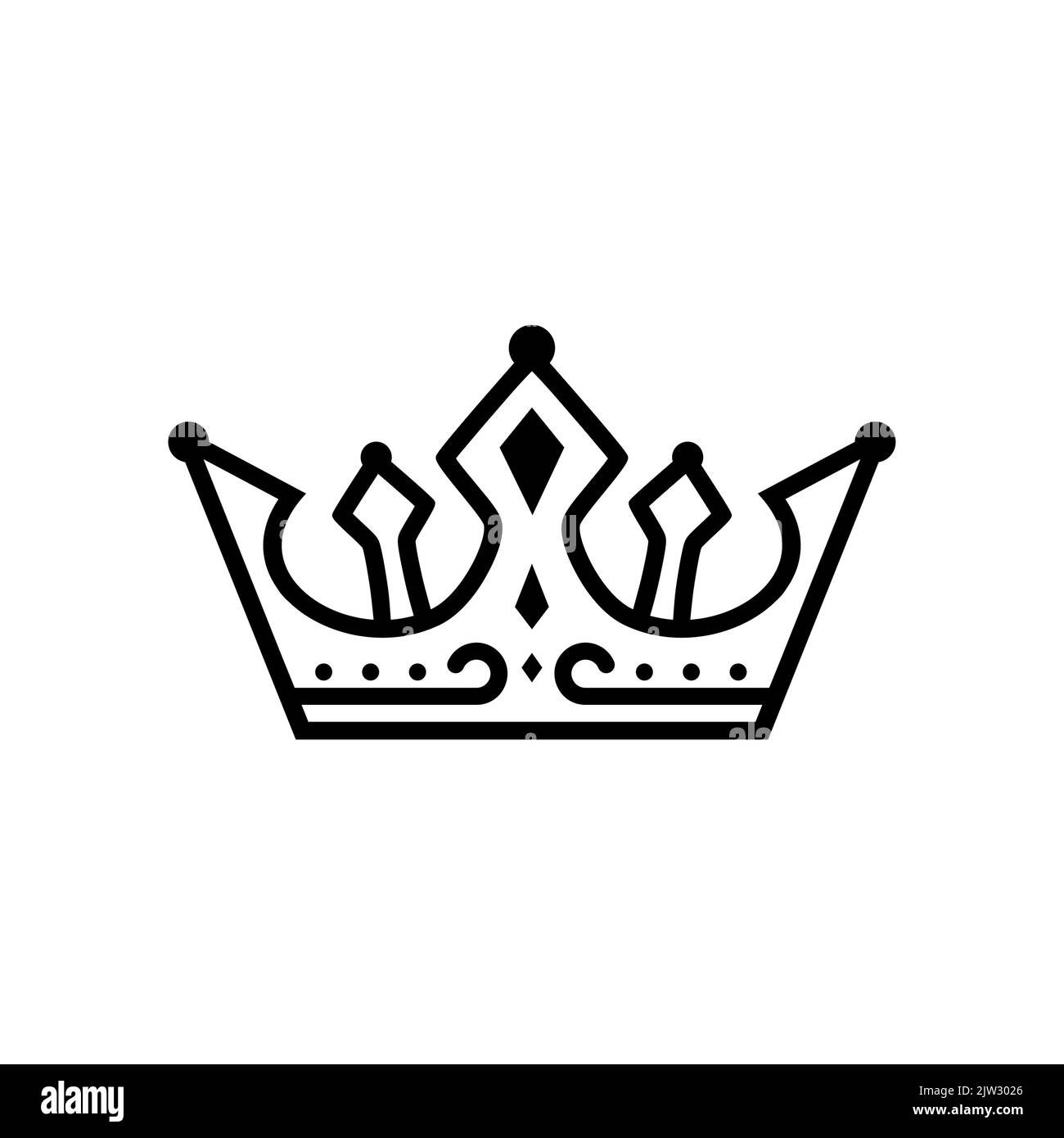 Einfaches Monogram Crown King Queen Prince Vektor-Design Stock Vektor