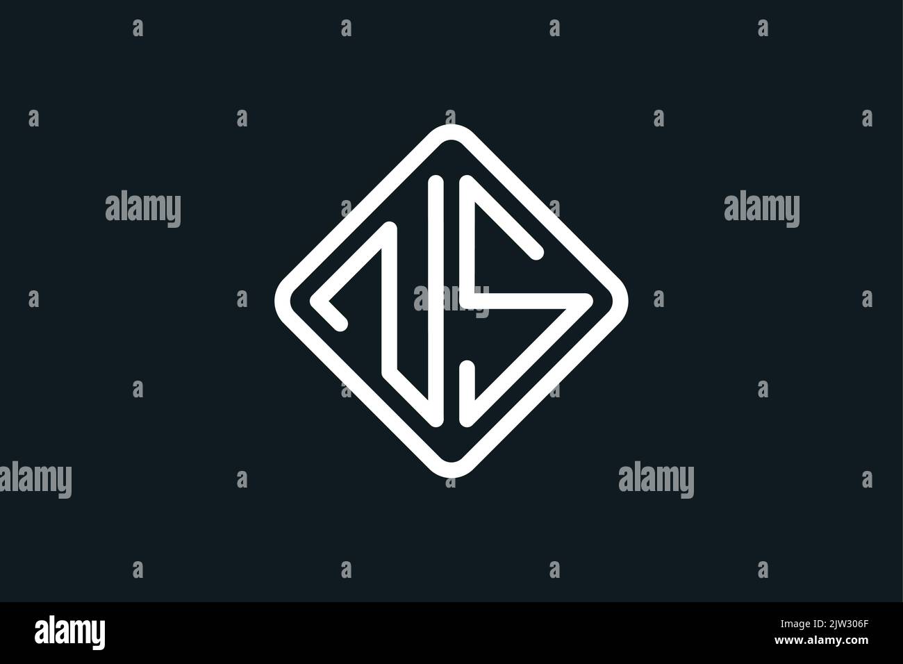 Initialen NS Geometrisches Monogramm Logo Design, einfaches quadratisches NS Buchstabe Logo Stock Vektor