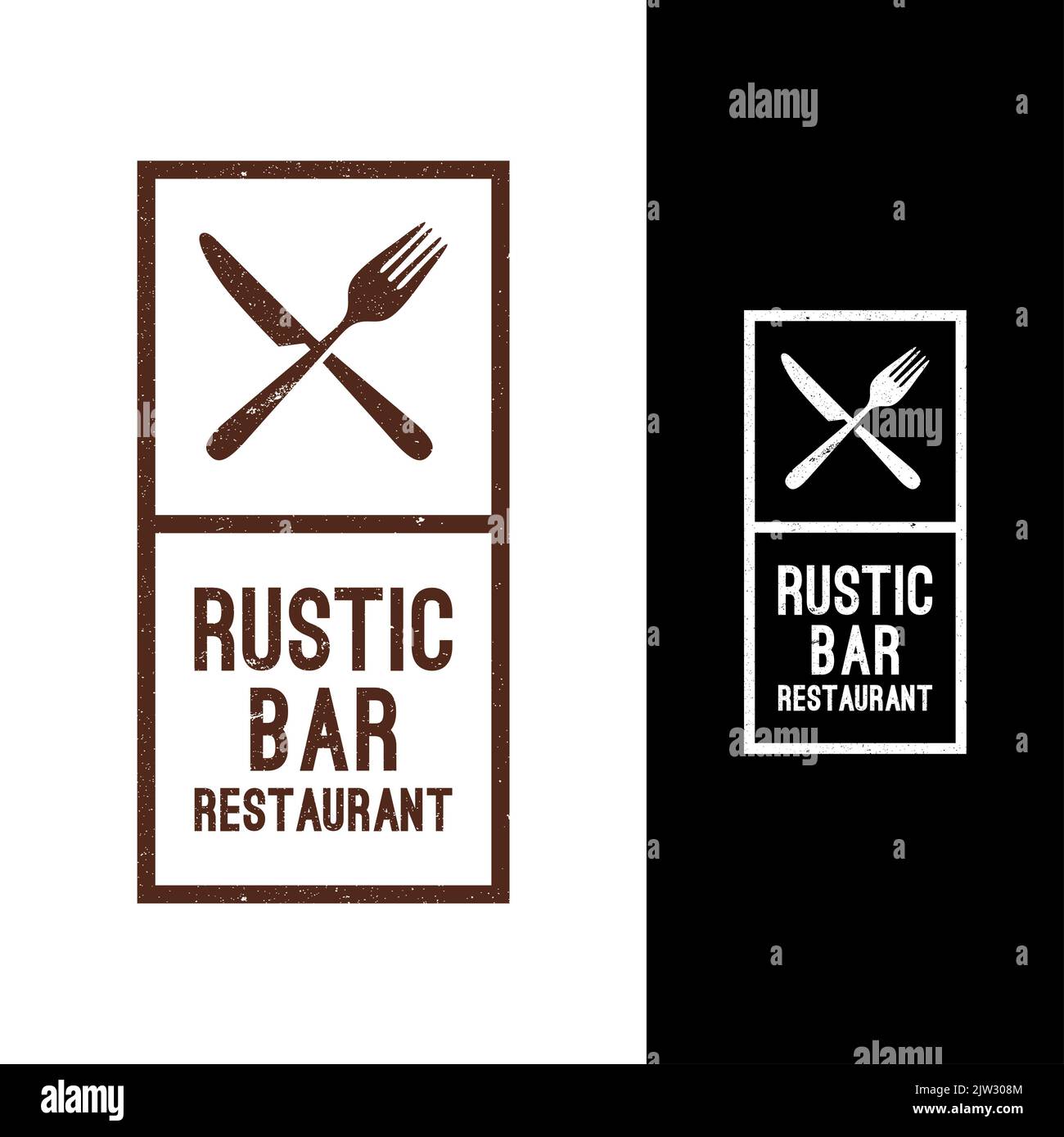 Grunge Stempel Für Vintage Restaurant Logo Design Stock Vektor