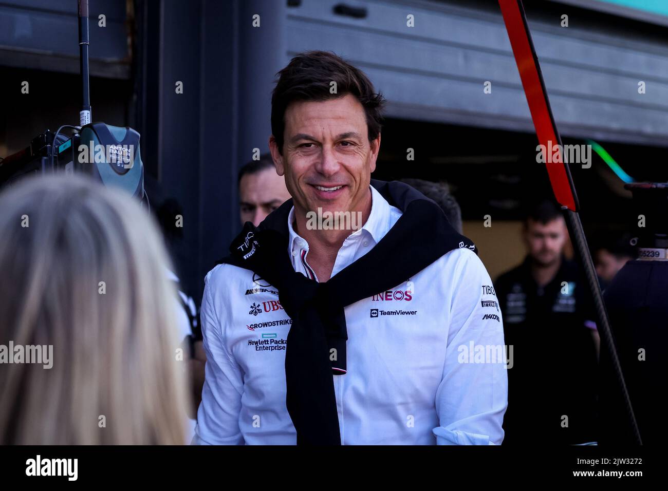 Zandvoort, Niederlande. 03. September 2022. ZANDVOORT, NIEDERLANDE - 3. SEPTEMBER: Mercedes GP Executive Director Toto Wolff beim Final Practice vor dem Großen Preis von der Formel 1 in der niederländischen Formel-3-Klasse bei Cicuit Zandvoort am. September 2022 in Zandvoort, Niederlande (Foto: Marcel ter Bals/BSR Agency) Credit: Orange Pics BV/Alamy Live News Stockfoto
