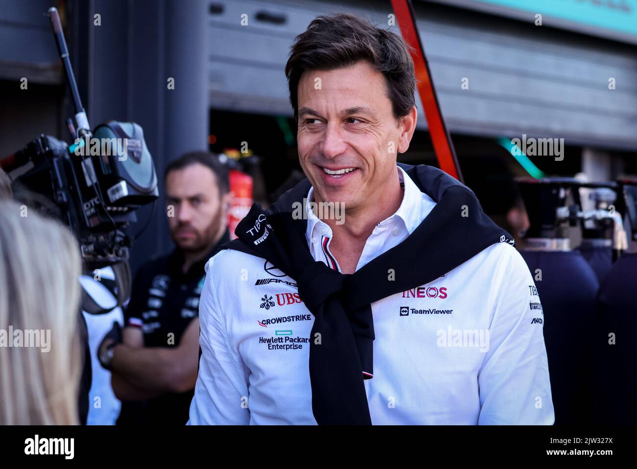 Zandvoort, Niederlande. 03. September 2022. ZANDVOORT, NIEDERLANDE - 3. SEPTEMBER: Mercedes GP Executive Director Toto Wolff beim Final Practice vor dem Großen Preis von der Formel 1 in der niederländischen Formel-3-Klasse bei Cicuit Zandvoort am. September 2022 in Zandvoort, Niederlande (Foto: Marcel ter Bals/BSR Agency) Credit: Orange Pics BV/Alamy Live News Stockfoto
