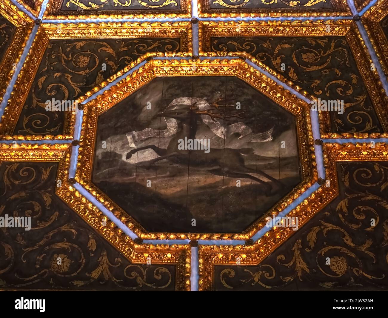 Innenraum des Nationalpalastes in Sintra bei Lissabon in Portugal Stockfoto