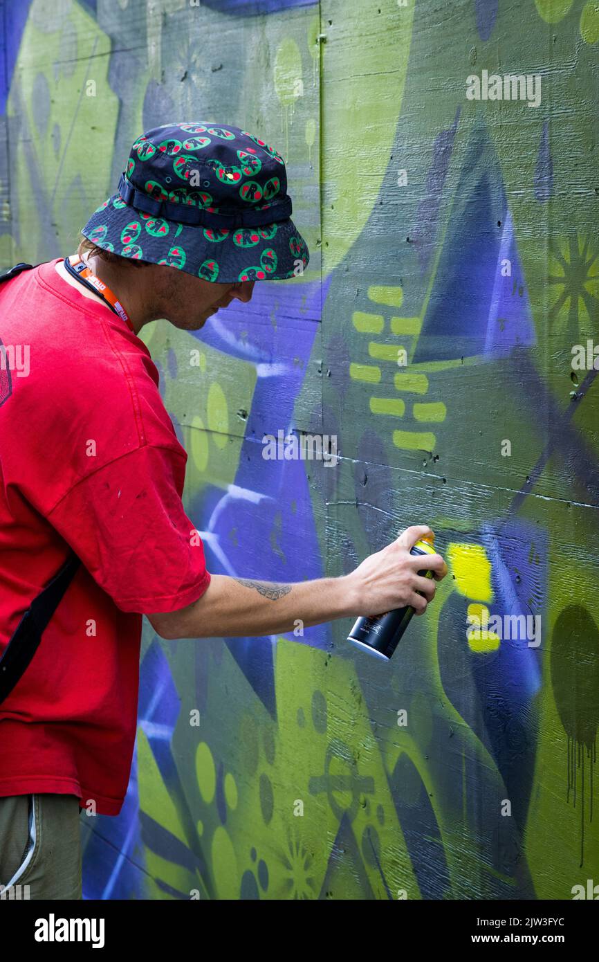 GraffitiKunst und Künstler beim Southend City Jam Street Art Festival