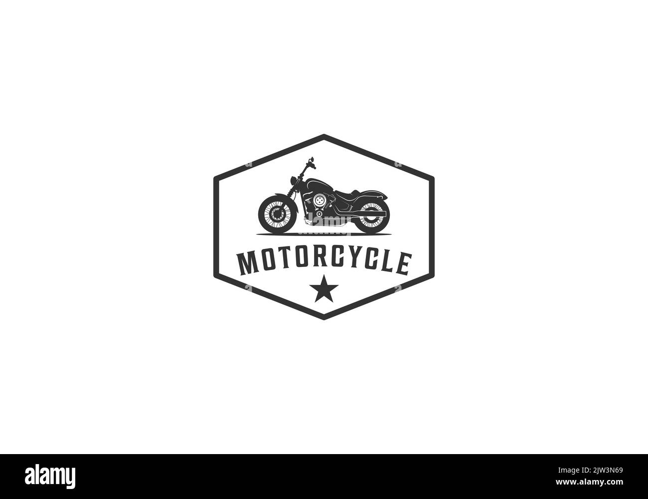 Ein Motorrad-Logo-Design mit bearbeitbarem Text. Gut für Sportveranstaltungen und Hersteller Stock Vektor