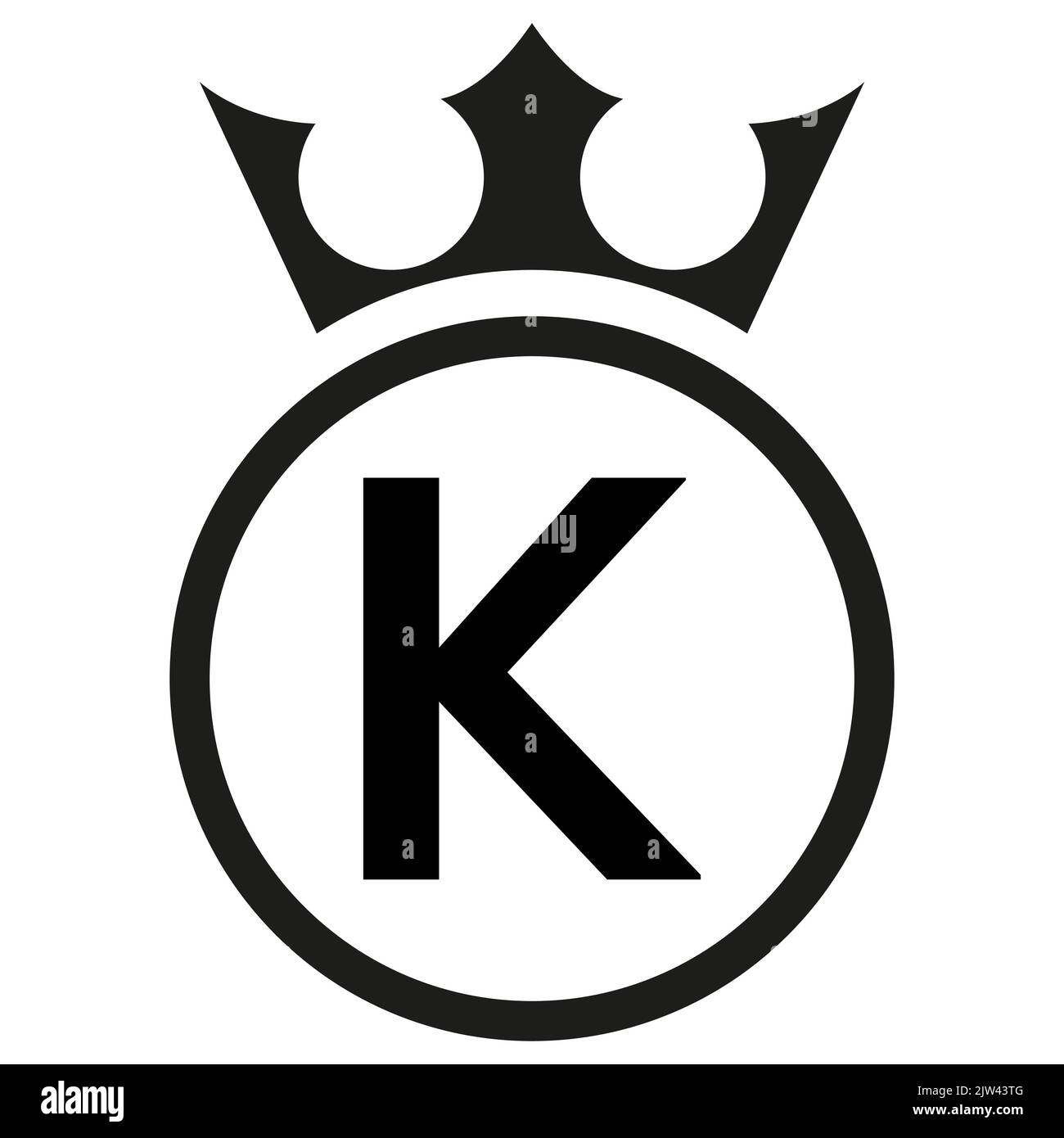 Einfaches rundes Logo, Buchstabe K, Victor. Stock Vektor