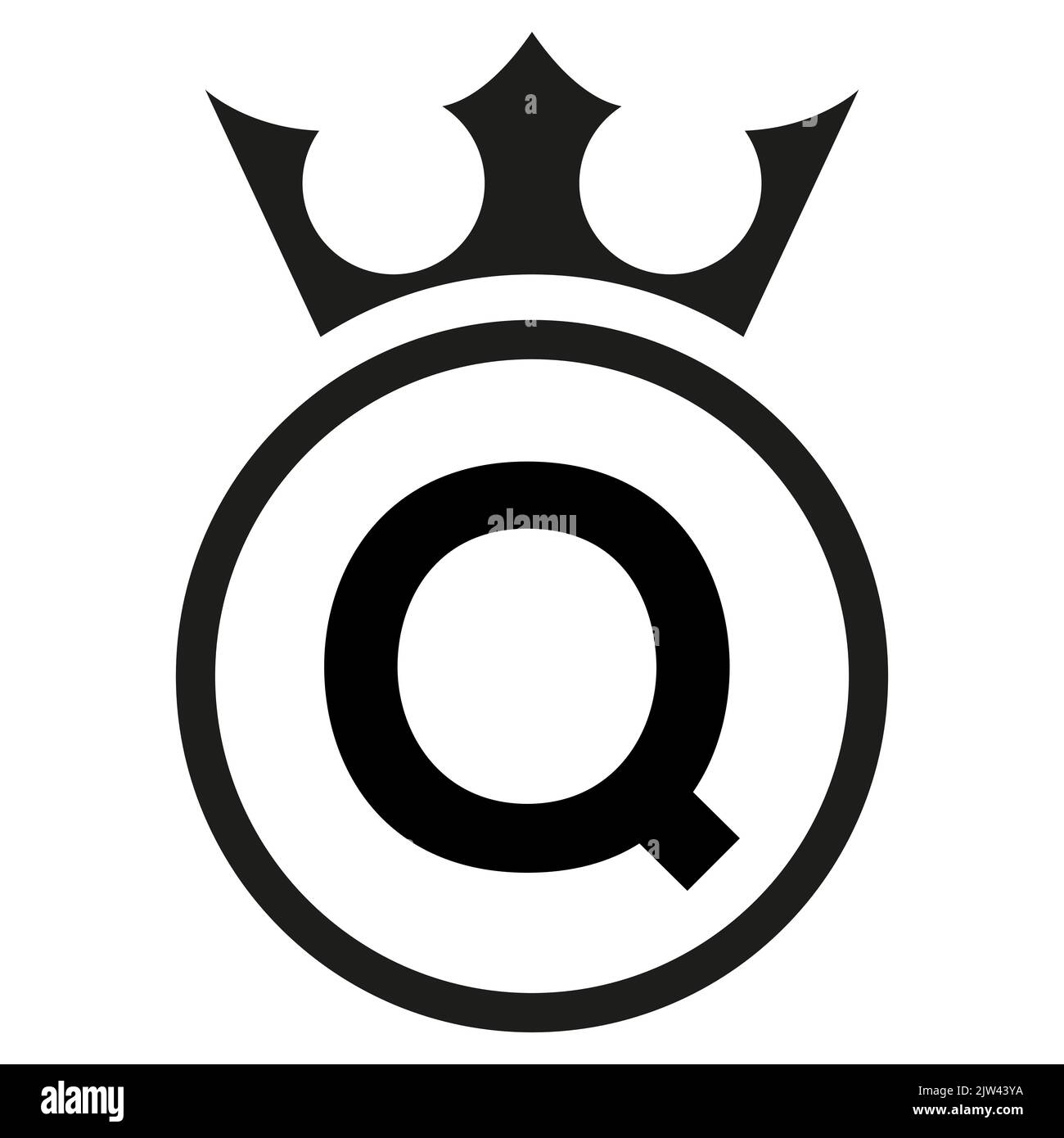 Einfaches rundes Logo, Buchstabe Q, Victor. Stock Vektor