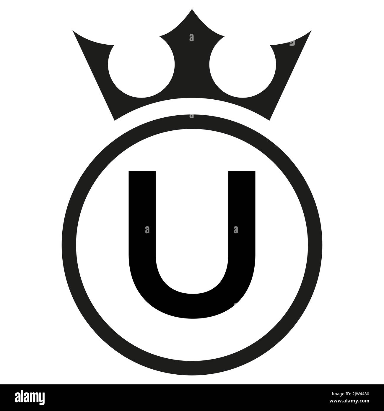 Einfaches rundes Logo, Buchstabe U, Victor. Stock Vektor