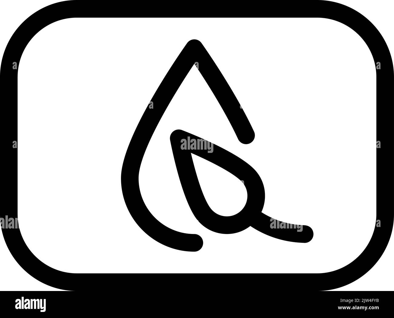 Symbol für „Monoline Vector Drop“ und „Leaf Logo“. Symbol Einfache Natur-Taste für Web-Design oder Zeichen für Handwerk Box Stock Vektor